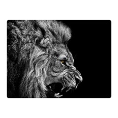 Roar Angry Male Lion Black Double Sided Flano Blanket (mini)  by danenraven