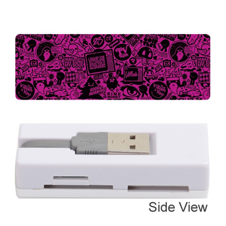 Pink And Black Logo Illustration Memory Card Reader (Stick)