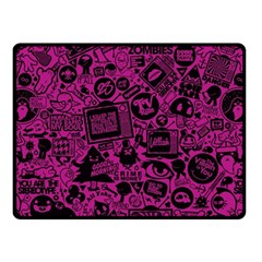 Pink And Black Logo Illustration Double Sided Fleece Blanket (small)  by danenraven