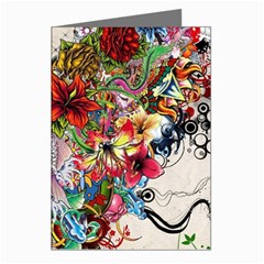 Multicolored Floral Digital Wallpaper Abstract Flowers Heart Free Download Greeting Cards (pkg Of 8) by danenraven