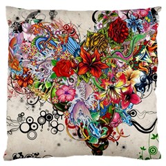 Multicolored Floral Digital Wallpaper Abstract Flowers Heart Free Download Large Cushion Case (two Sides) by danenraven