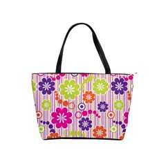 Multicolored Floral Wallpaper Pattern Background Texture Surface Classic Shoulder Handbag