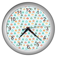 Christmas Textur 02 Wall Clock (silver) by artworkshop