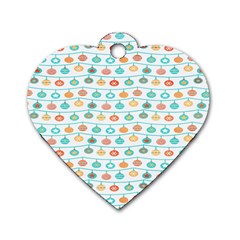 Christmas Textur 02 Dog Tag Heart (one Side) by artworkshop