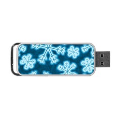 Snowflakes And Star Patterns Blue Frost Portable Usb Flash (one Side) by artworkshop