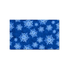 Snowflakes And Star Patterns Blue Snow Sticker Rectangular (100 Pack) by artworkshop