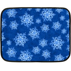 Snowflakes And Star Patterns Blue Snow Fleece Blanket (mini) by artworkshop