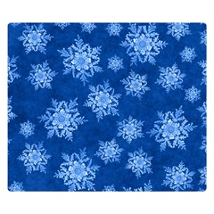 Snowflakes And Star Patterns Blue Snow Double Sided Flano Blanket (small)  by artworkshop