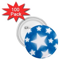 Snowflakes And Star Patterns Blue Stars 1 75  Buttons (100 Pack)  by artworkshop