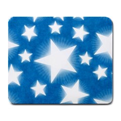 Snowflakes And Star Patterns Blue Stars Large Mousepad by artworkshop