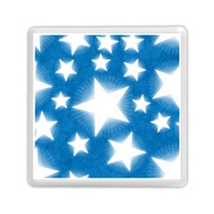 Snowflakes And Star Patterns Blue Stars Memory Card Reader (Square)