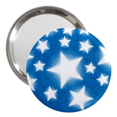 Snowflakes And Star Patterns Blue Stars 3  Handbag Mirrors by artworkshop