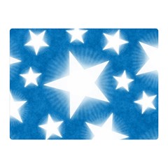 Snowflakes And Star Patterns Blue Stars Double Sided Flano Blanket (Mini) 