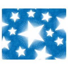 Snowflakes And Star Patterns Blue Stars Double Sided Flano Blanket (Medium) 