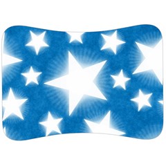 Snowflakes And Star Patterns Blue Stars Velour Seat Head Rest Cushion by artworkshop