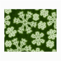 Snowflakes And Star Patterns Green Frost Small Glasses Cloth (2 Sides) by artworkshop