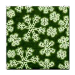 Snowflakes And Star Patterns Green Frost Face Towel by artworkshop
