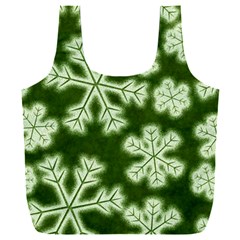 Snowflakes And Star Patterns Green Frost Full Print Recycle Bag (xxxl) by artworkshop