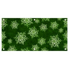 Snowflakes And Star Patterns Green Snow Banner And Sign 4  X 2 