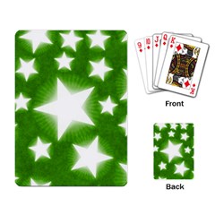 Snowflakes And Star Patterns Green Stars Playing Cards Single Design (rectangle) by artworkshop