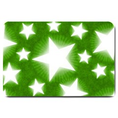 Snowflakes And Star Patterns Green Stars Large Doormat by artworkshop