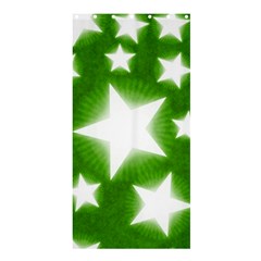Snowflakes And Star Patterns Green Stars Shower Curtain 36  X 72  (stall)  by artworkshop