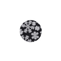 Snowflakes And Star Patterns Grey Frost 1  Mini Buttons by artworkshop