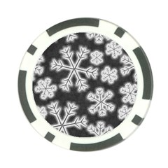 Snowflakes And Star Patterns Grey Frost Poker Chip Card Guard (10 Pack) by artworkshop