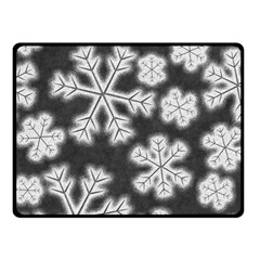 Snowflakes And Star Patterns Grey Frost Double Sided Fleece Blanket (small)  by artworkshop