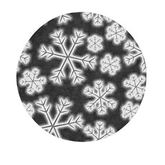 Snowflakes And Star Patterns Grey Frost Mini Round Pill Box by artworkshop