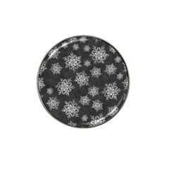 Snowflakes And Star Patterns Grey Snow Hat Clip Ball Marker by artworkshop