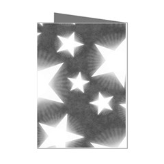 Snowflakes And Star Patterns Grey Stars Mini Greeting Cards (pkg Of 8) by artworkshop