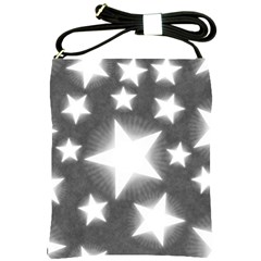 Snowflakes And Star Patterns Grey Stars Shoulder Sling Bag