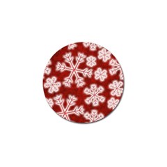 Snowflakes And Star Patterns Red Frost Golf Ball Marker