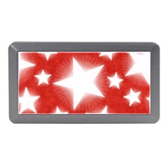 Snowflakes And Star Patterns Red Stars Memory Card Reader (mini) by artworkshop