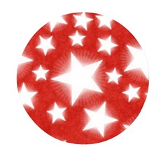 Snowflakes And Star Patterns Red Stars Mini Round Pill Box by artworkshop