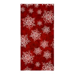 Snowflakes And Star Patternsred Snow Shower Curtain 36  X 72  (stall) 