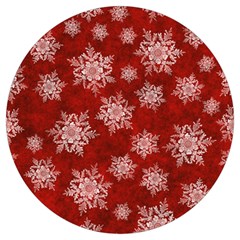 Snowflakes And Star Patternsred Snow Round Trivet