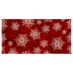 Snowflakes And Star Patternsred Snow Banner And Sign 8  X 4  by artworkshop