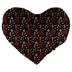 Carpet Symbols Large 19  Premium Heart Shape Cushions by Gohar