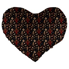 Carpet Symbols Large 19  Premium Flano Heart Shape Cushions by Gohar