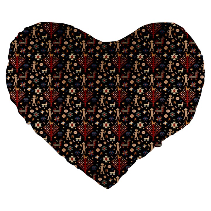 Carpet symbols Large 19  Premium Flano Heart Shape Cushions