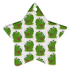 Kermit The Frog Pattern Star Ornament (two Sides) by Valentinaart