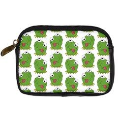 Kermit The Frog Pattern Digital Camera Leather Case by Valentinaart