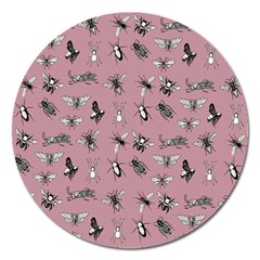 Insects Pattern Magnet 5  (round)