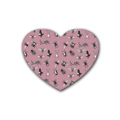 Insects pattern Rubber Coaster (Heart)
