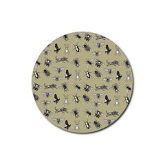 Insects Pattern Rubber Round Coaster (4 Pack)