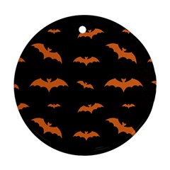 Bat Pattern Round Ornament (two Sides) by Valentinaart