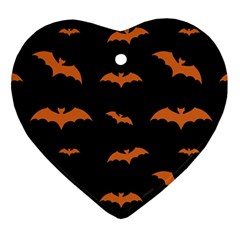 Bat Pattern Heart Ornament (two Sides)