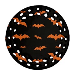 Bat Pattern Ornament (round Filigree) by Valentinaart